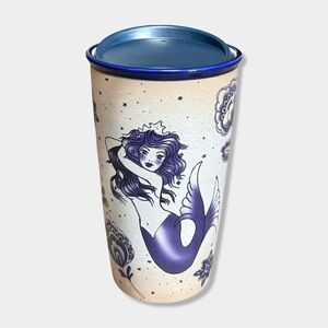Starbucks x Ed Hardy 2016 Siren Mermaid Sailor Tattoo Ceramic Travel Tumbler Mug